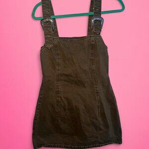 Zara green denim dress with buckles